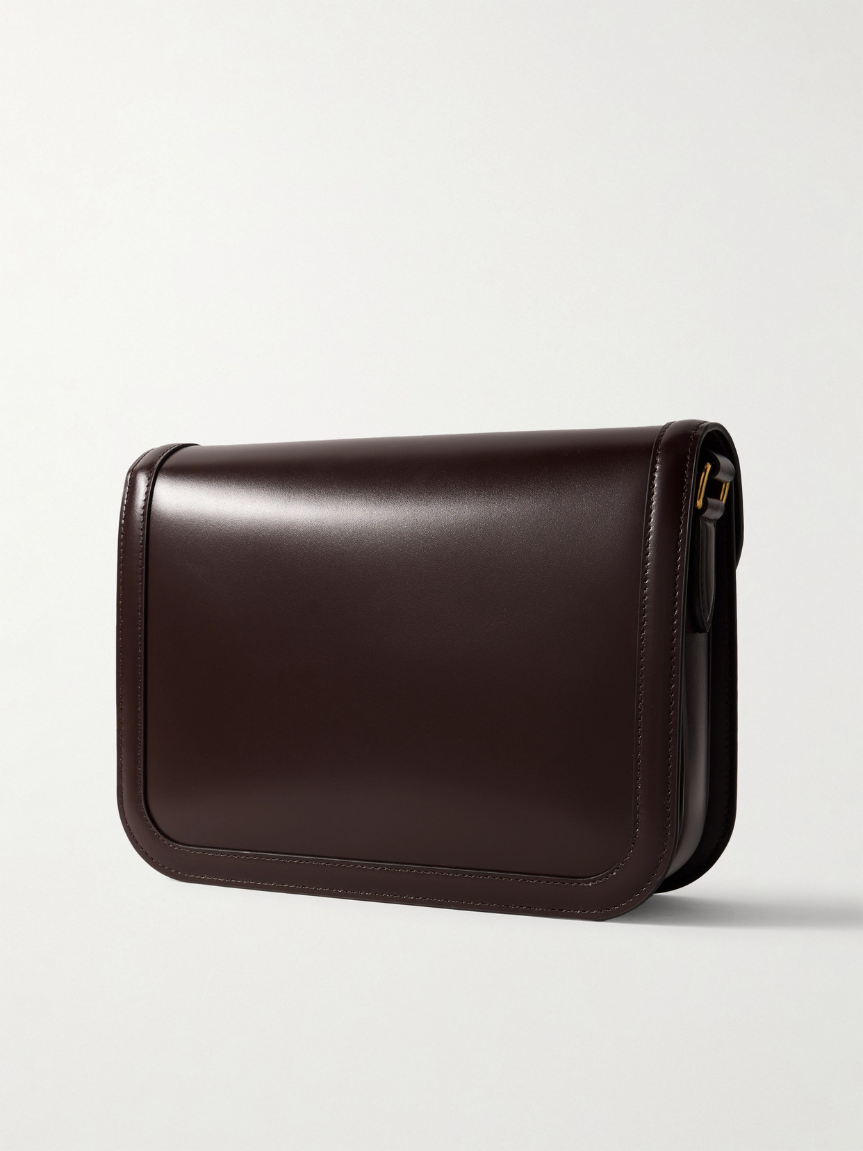 Valentino 9 To 5 Flap Leather Saddle Shoulder Bag In Brown
