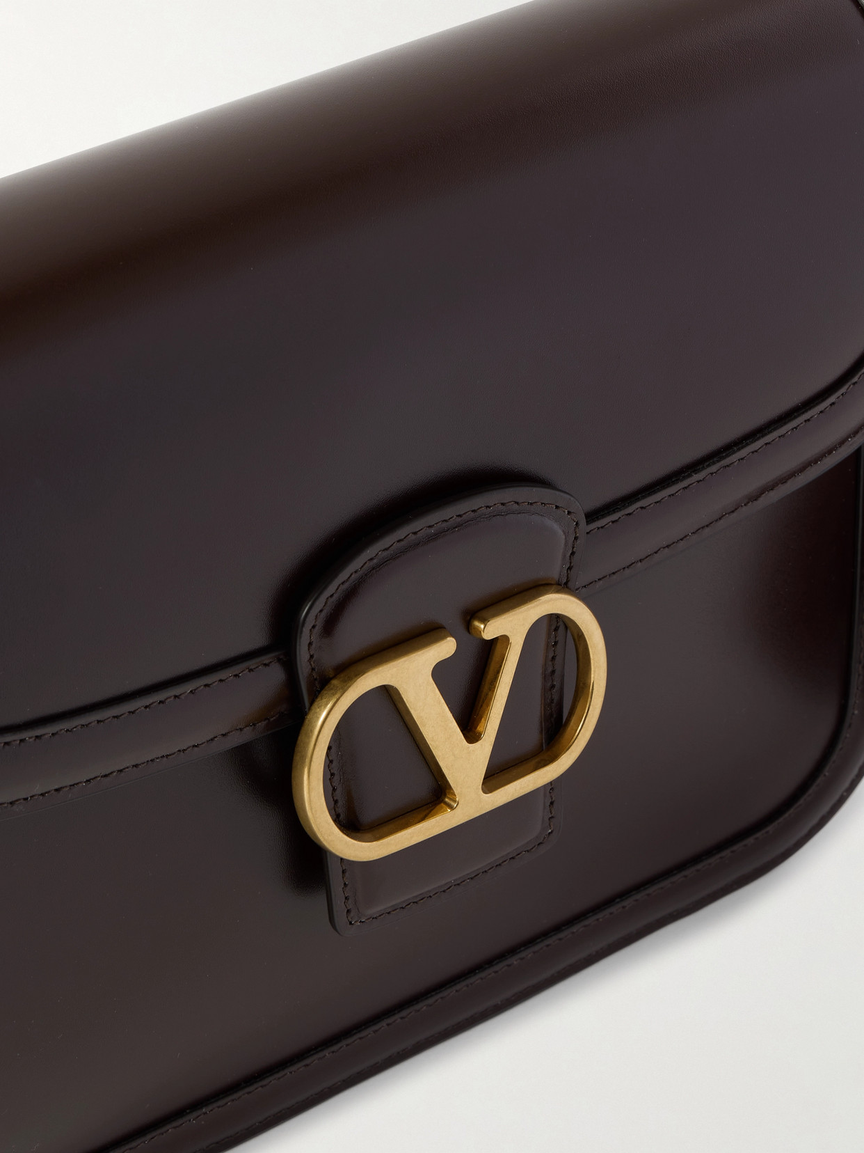 Valentino 9 To 5 Flap Leather Saddle Shoulder Bag In Brown