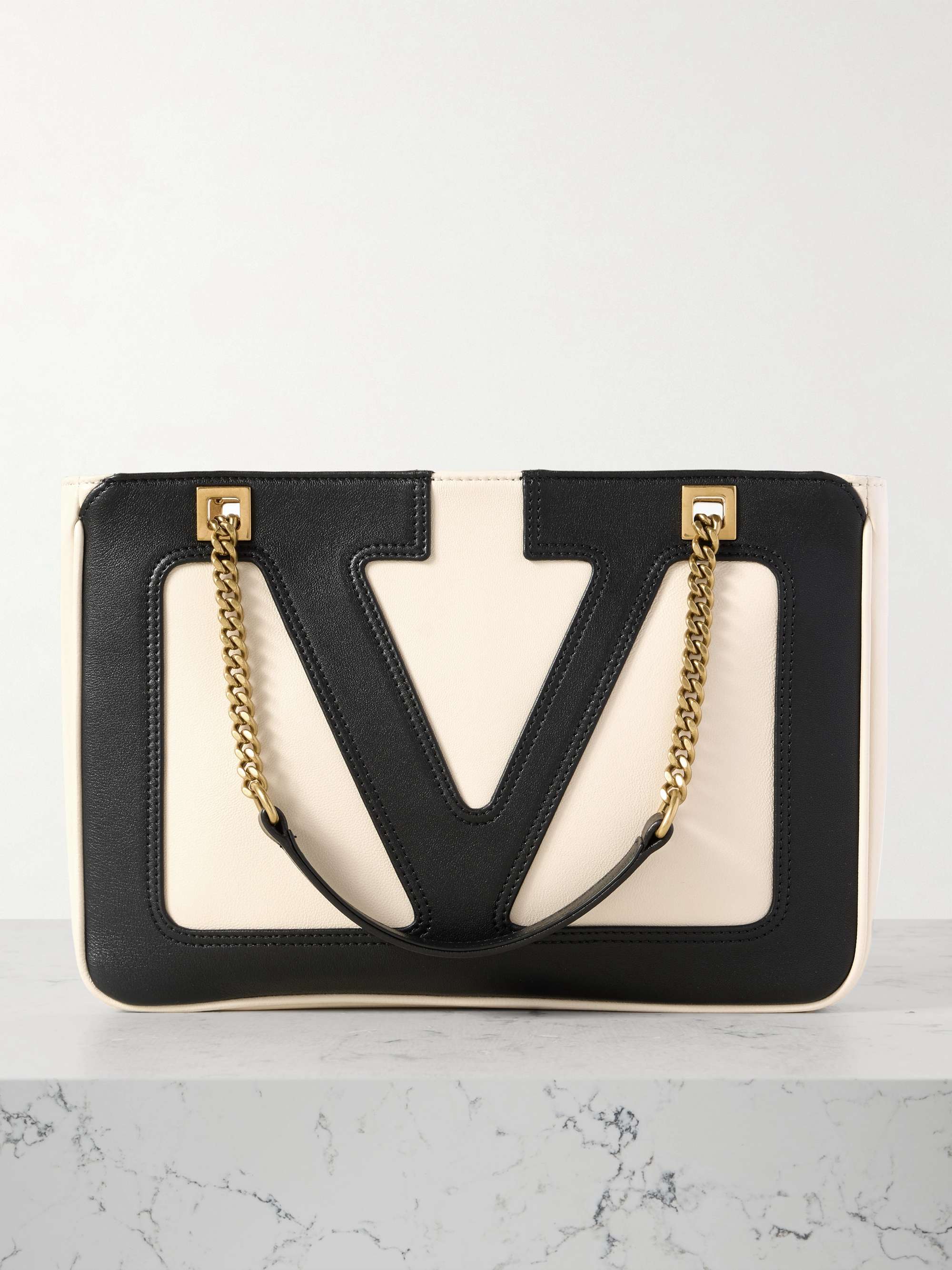 VALENTINO GARAVANI Viva Superstar small two tone leather shoulder bag NET A PORTER
