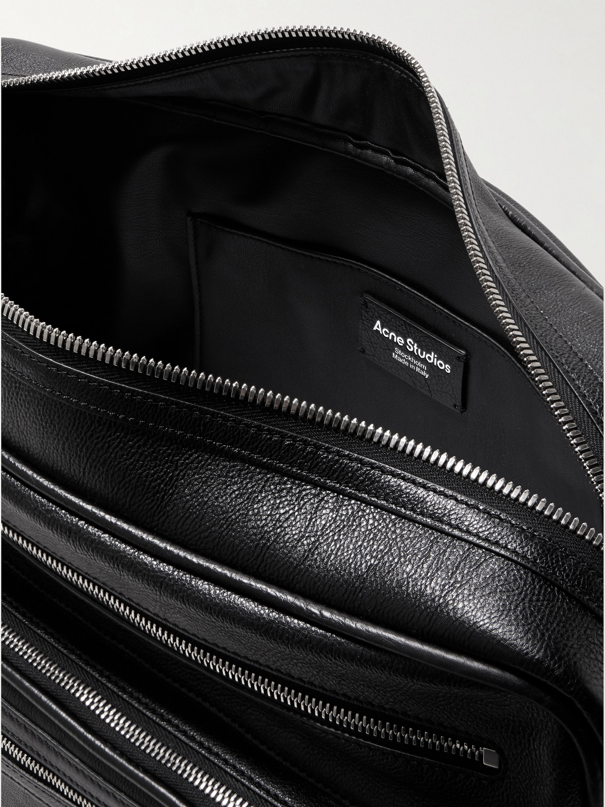 Acne Studios Medium Embellished Textured-leather Tote In Black