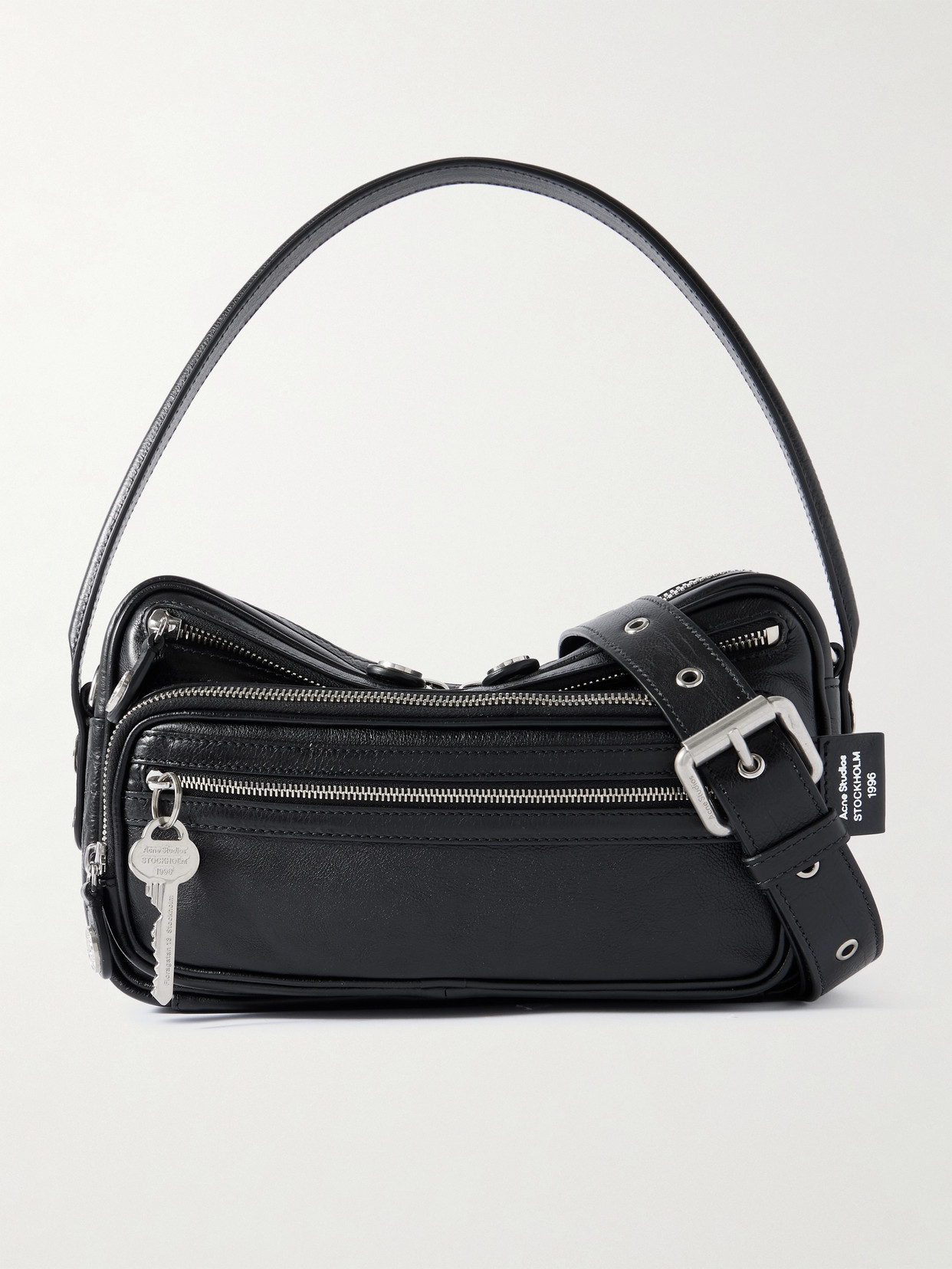 Acne Studios Textured-leather Shoulder Bag In Black