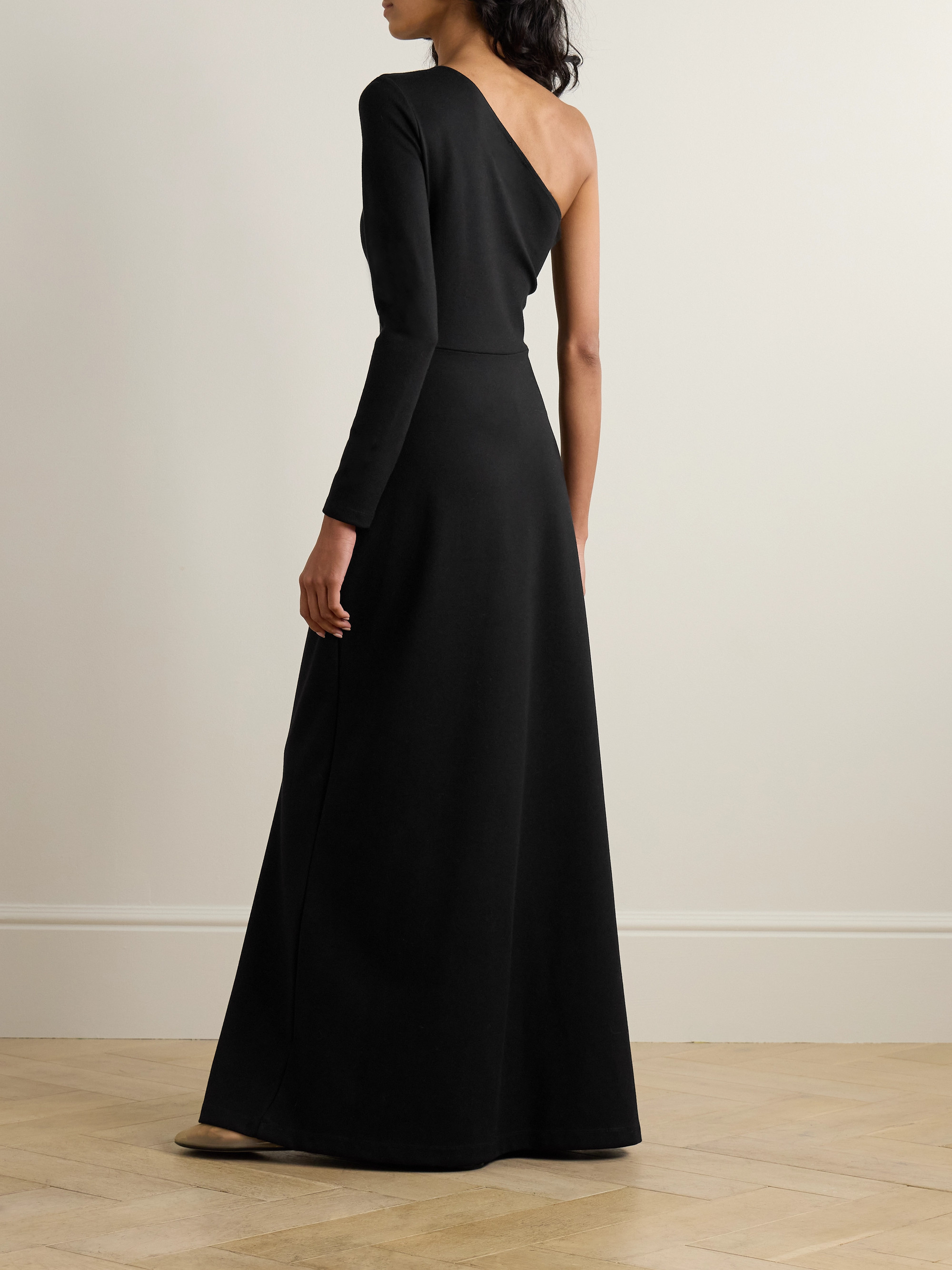 LESET Rio one-shoulder stretch-jersey maxi dress