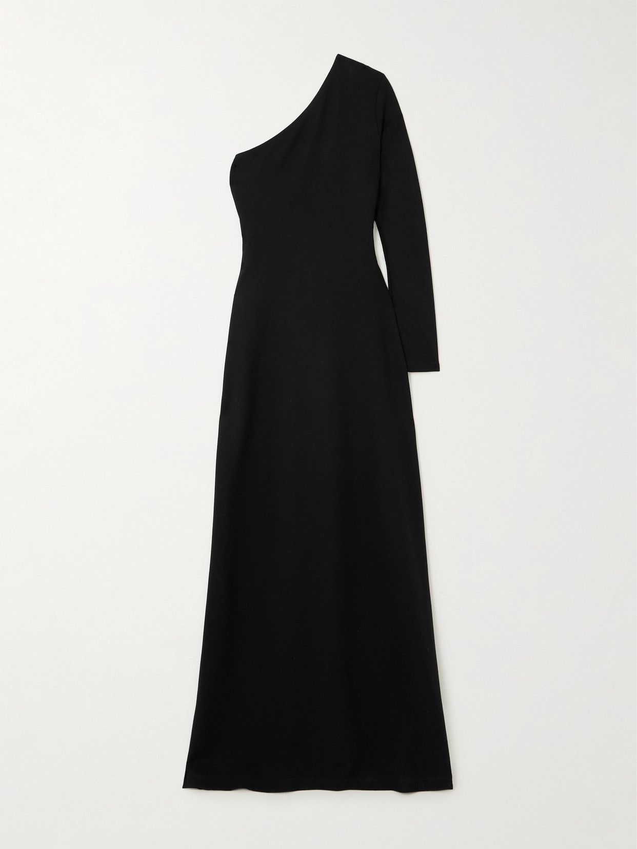 Leset Rio One-shoulder Stretch-jersey Maxi Dress In Black