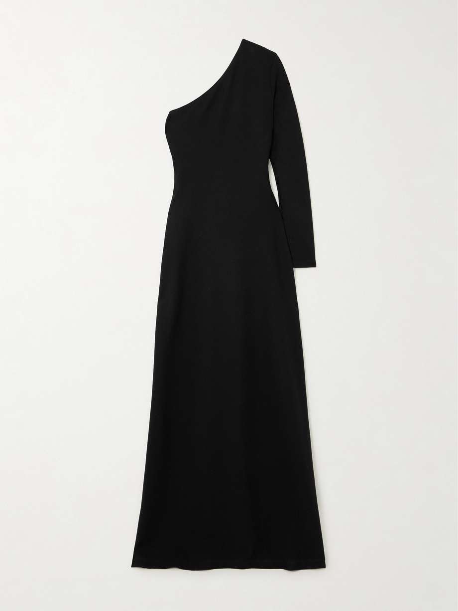 rio one-shoulder stretch-jersey maxi dress