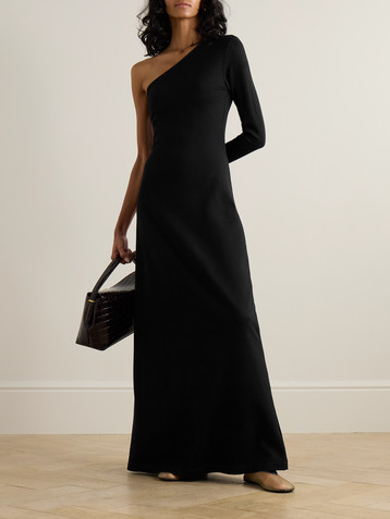 LESET Rio one-shoulder stretch-jersey maxi dress