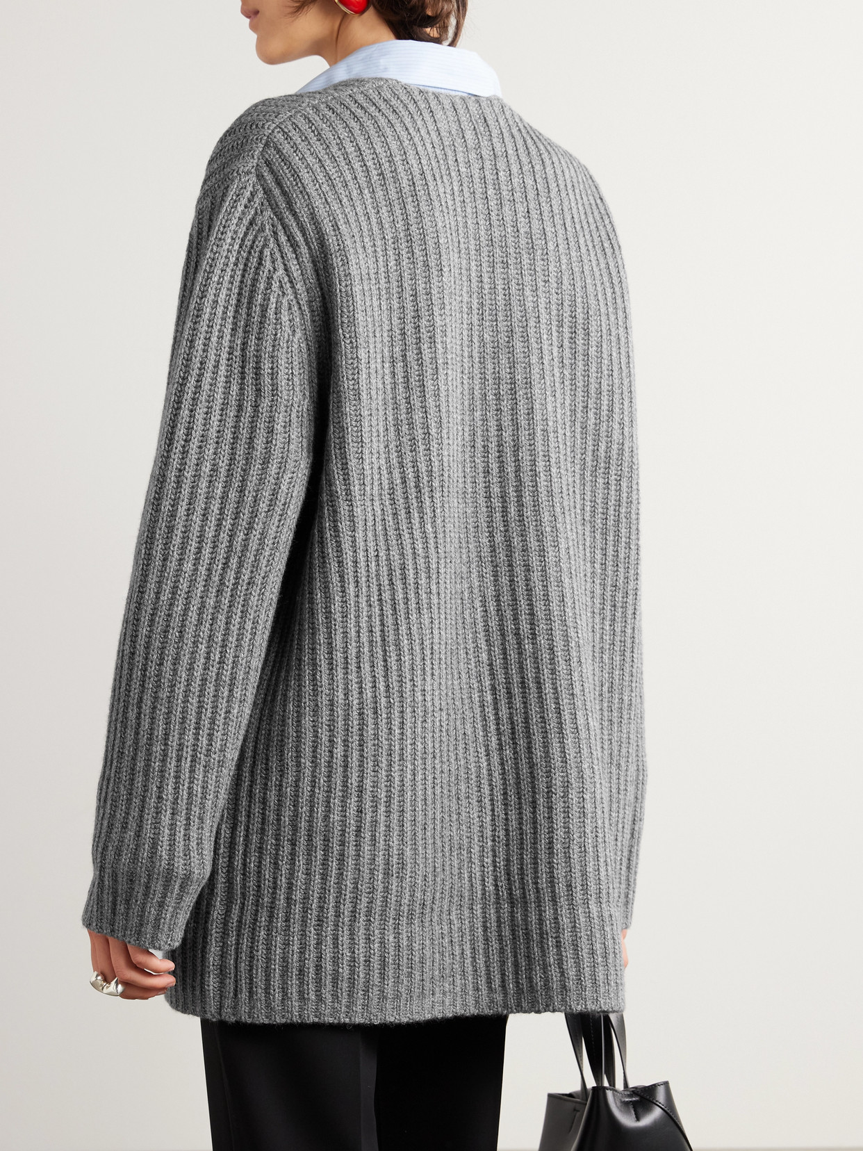Leset Emma Ribbed-knit Sweater In Gray