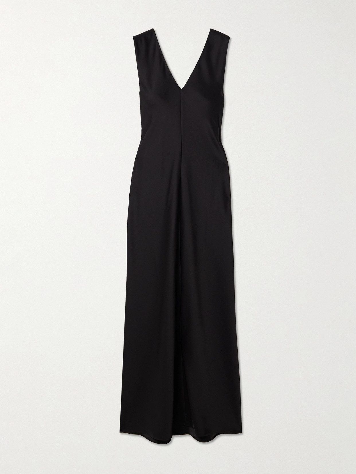 Leset Barb Satin Maxi Dress In Black