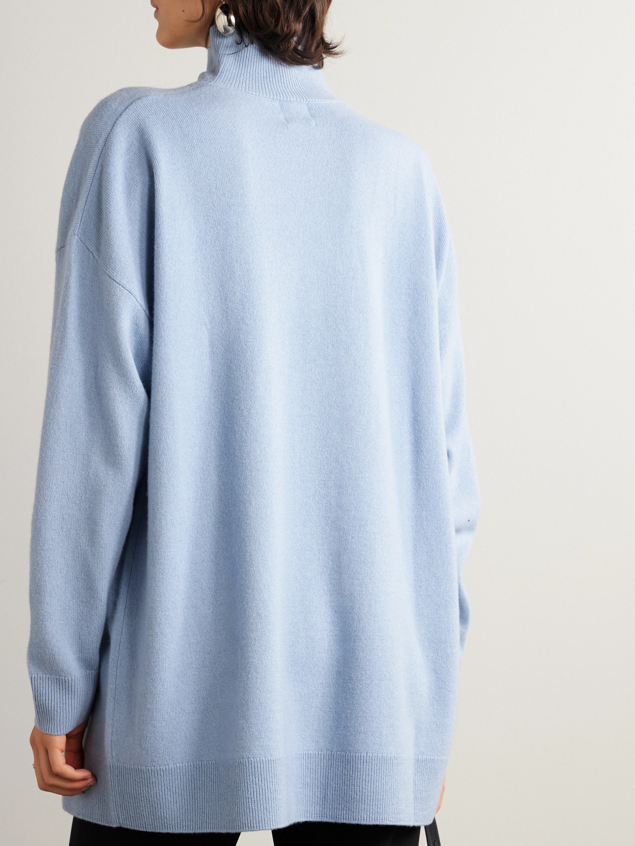 Leset Zoe Knitted Turtleneck Sweater In Blue