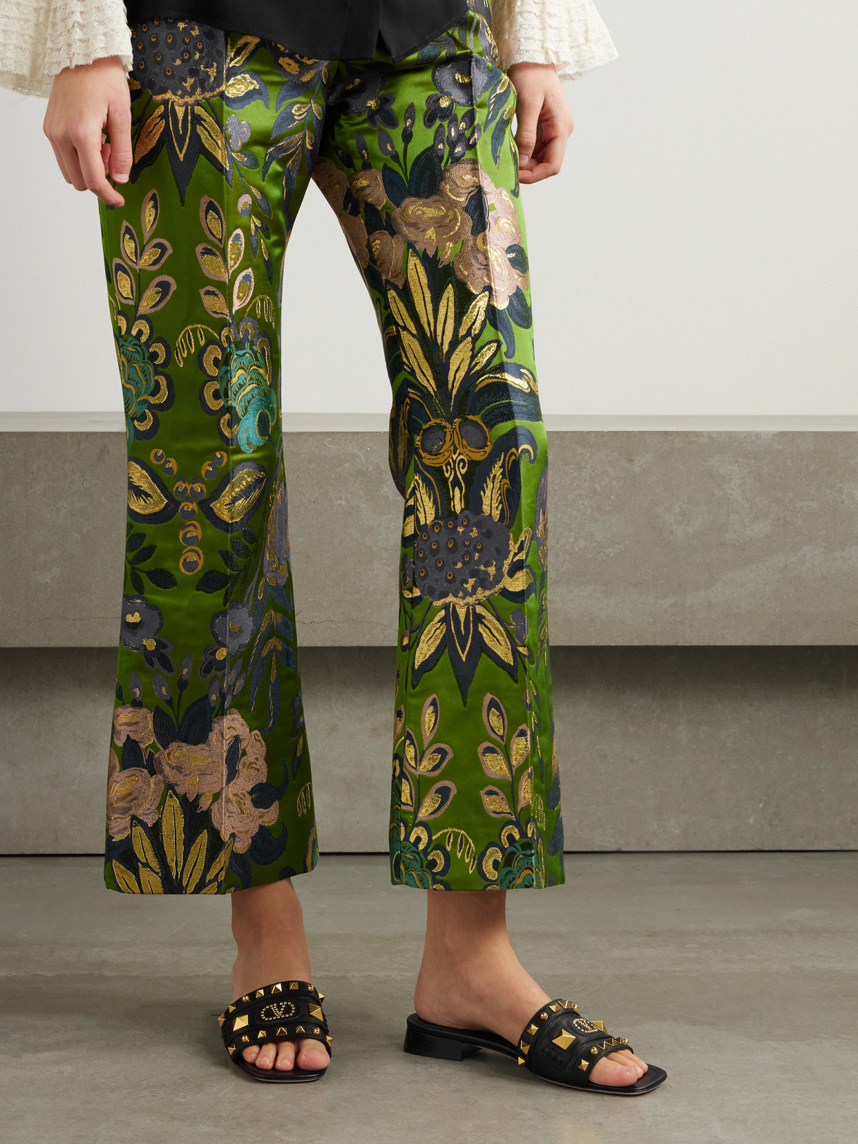 Valentino Garavani Woman Sandals Black Size 7.5 Leather In Black