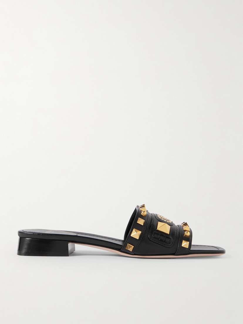 Valentino Garavani Plaster Caster Studded Leather Slides