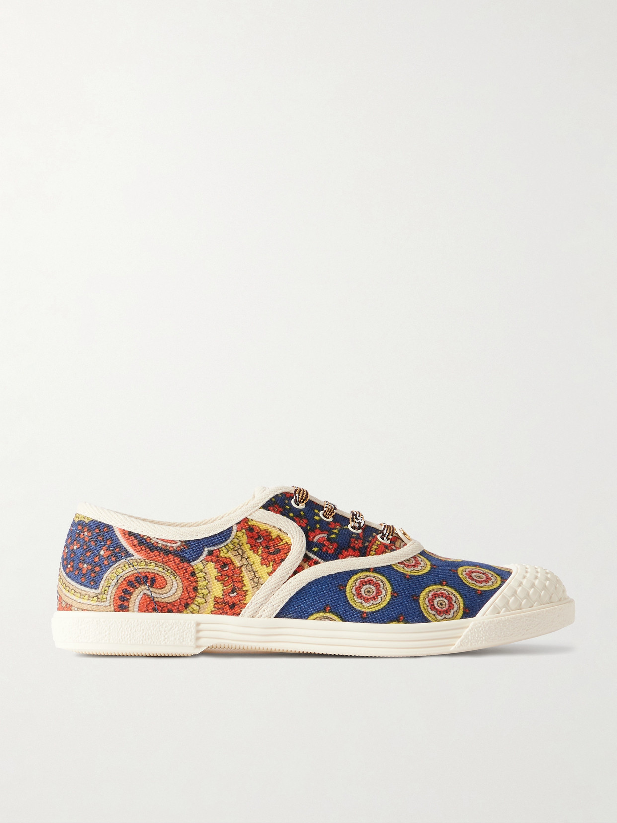 Valentino Bay By Bay Printed Twill Sneakers In Blue
