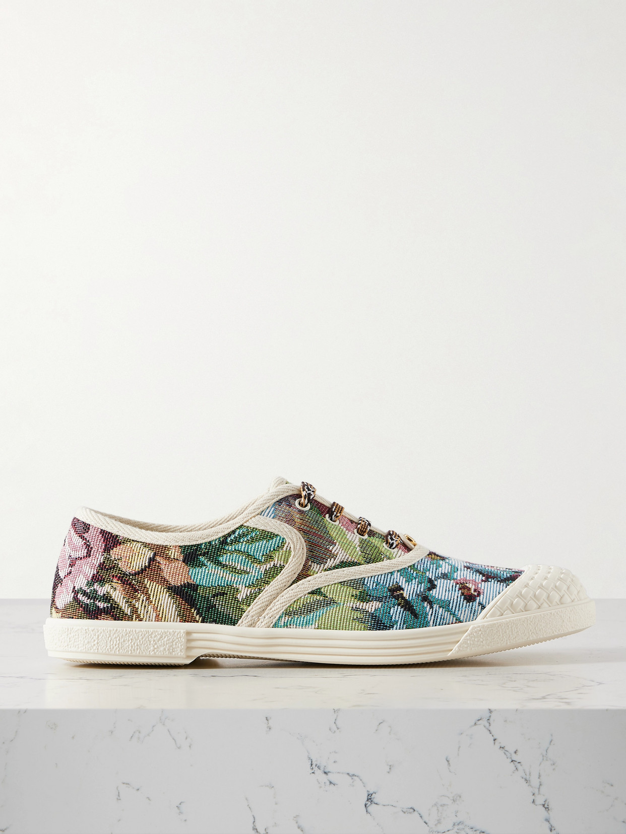 Valentino Bay By Bay Floral Canvas Low-top Sneakers In Multi