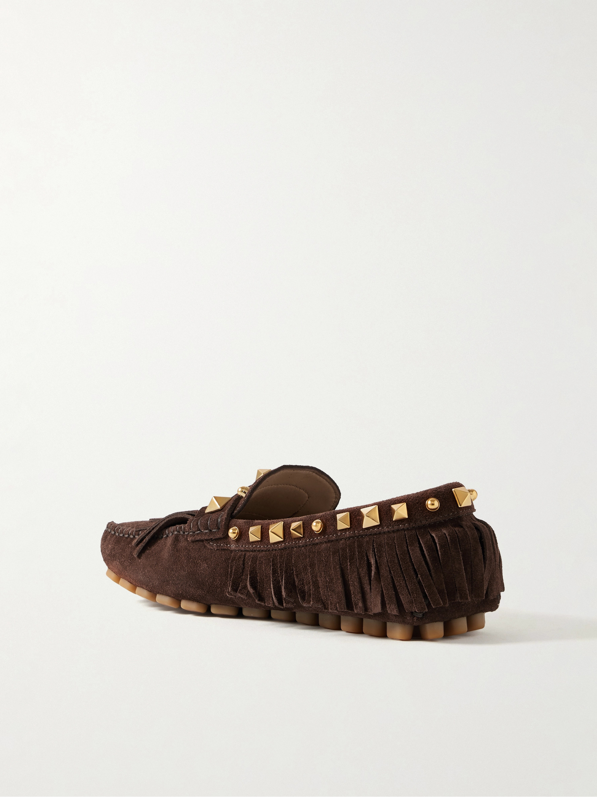 Valentino Garavani - Plaster Caster fringed studded suede loafers
