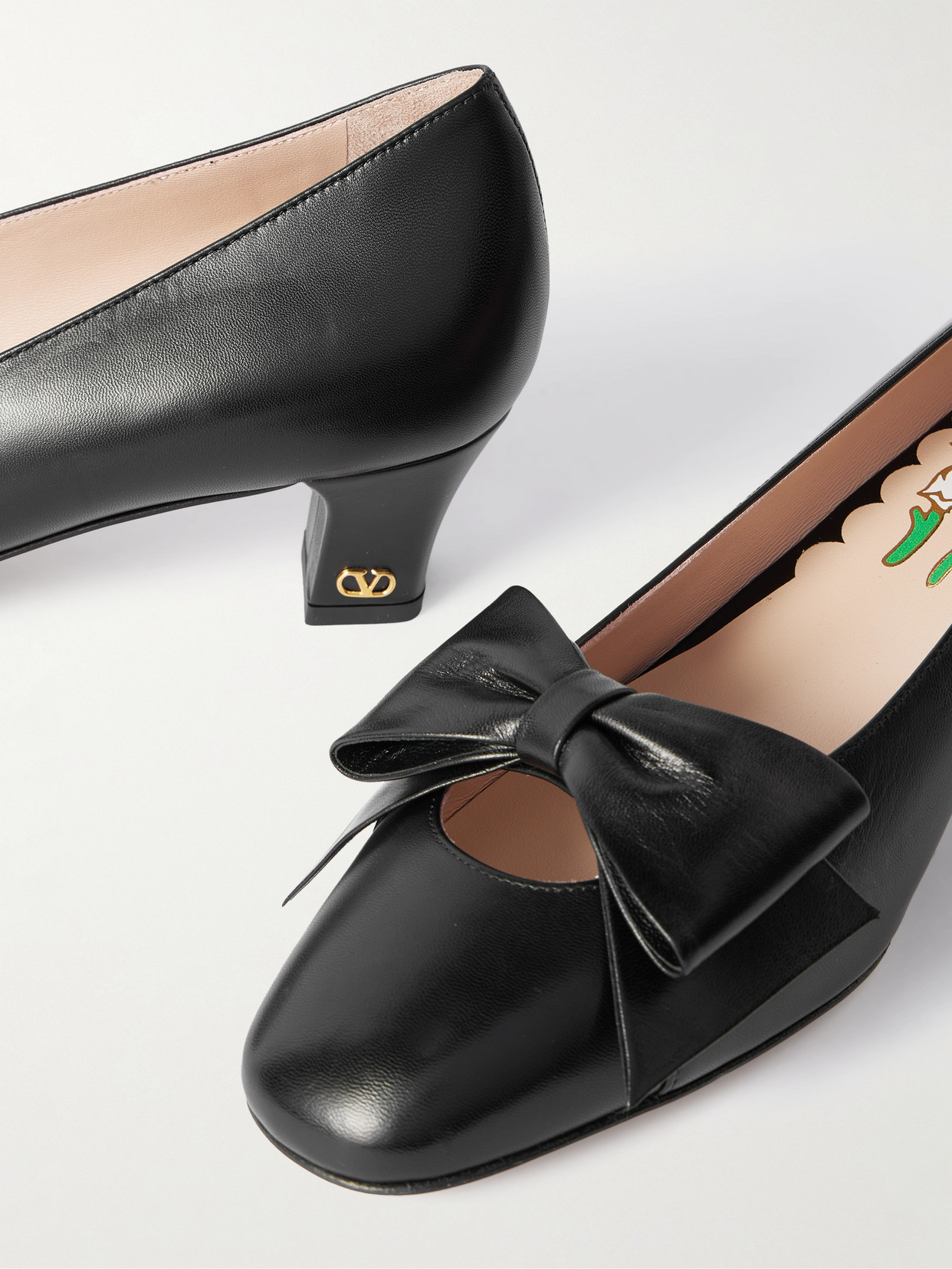 Garavani - Bowow 45 Bow-Embellished Leather Pumps