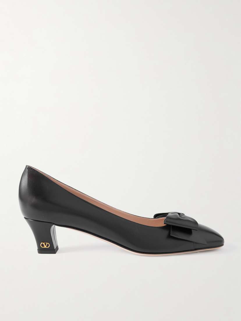 Valentino Garavani — Bowow 45 bow-embellished leather pumps