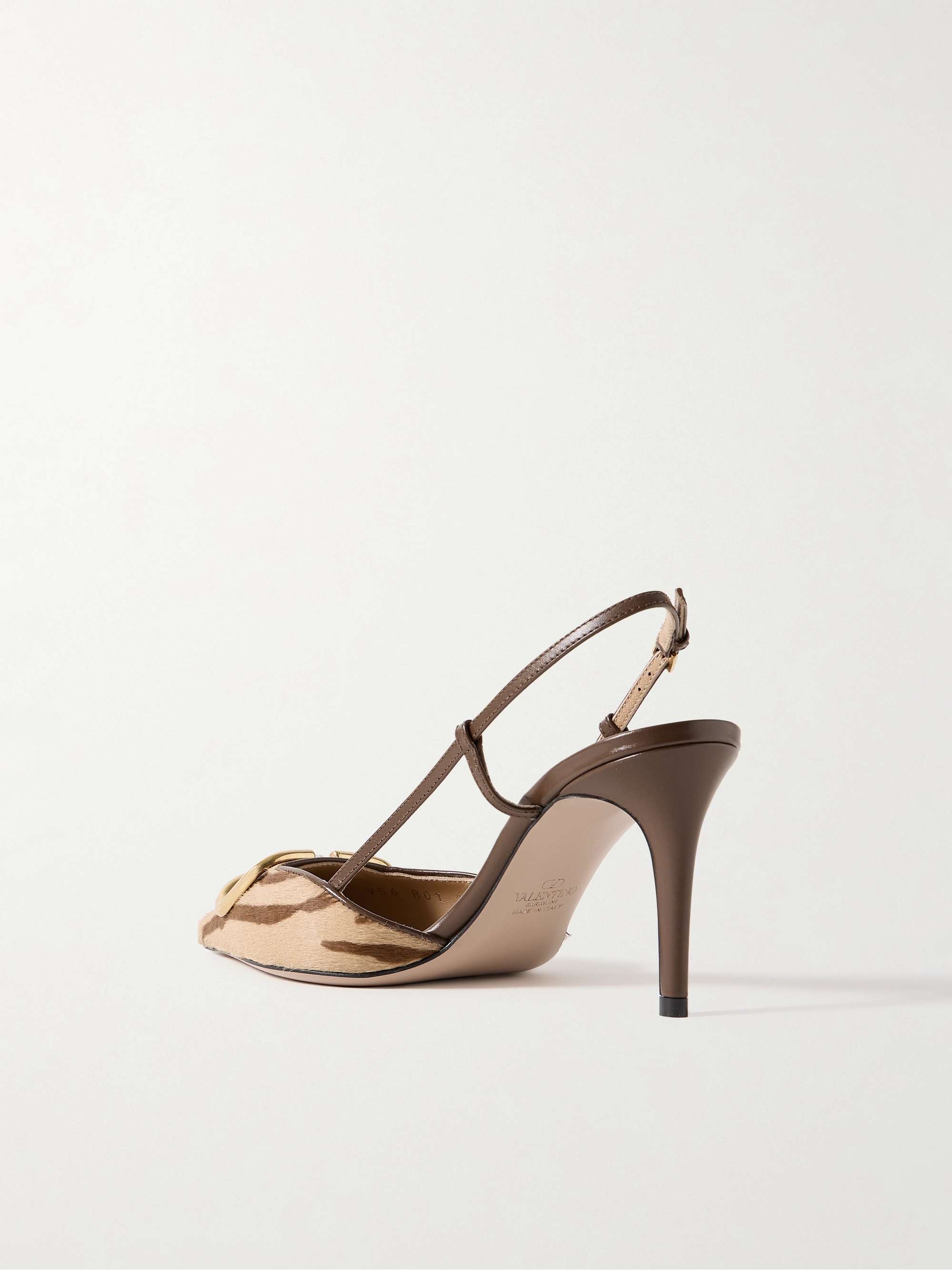 VALENTINO GARAVANI VLOGO 80 embellished leather-trimmed VALENTINO GARAVANI VLOGO 80 embellished leather-trimmed