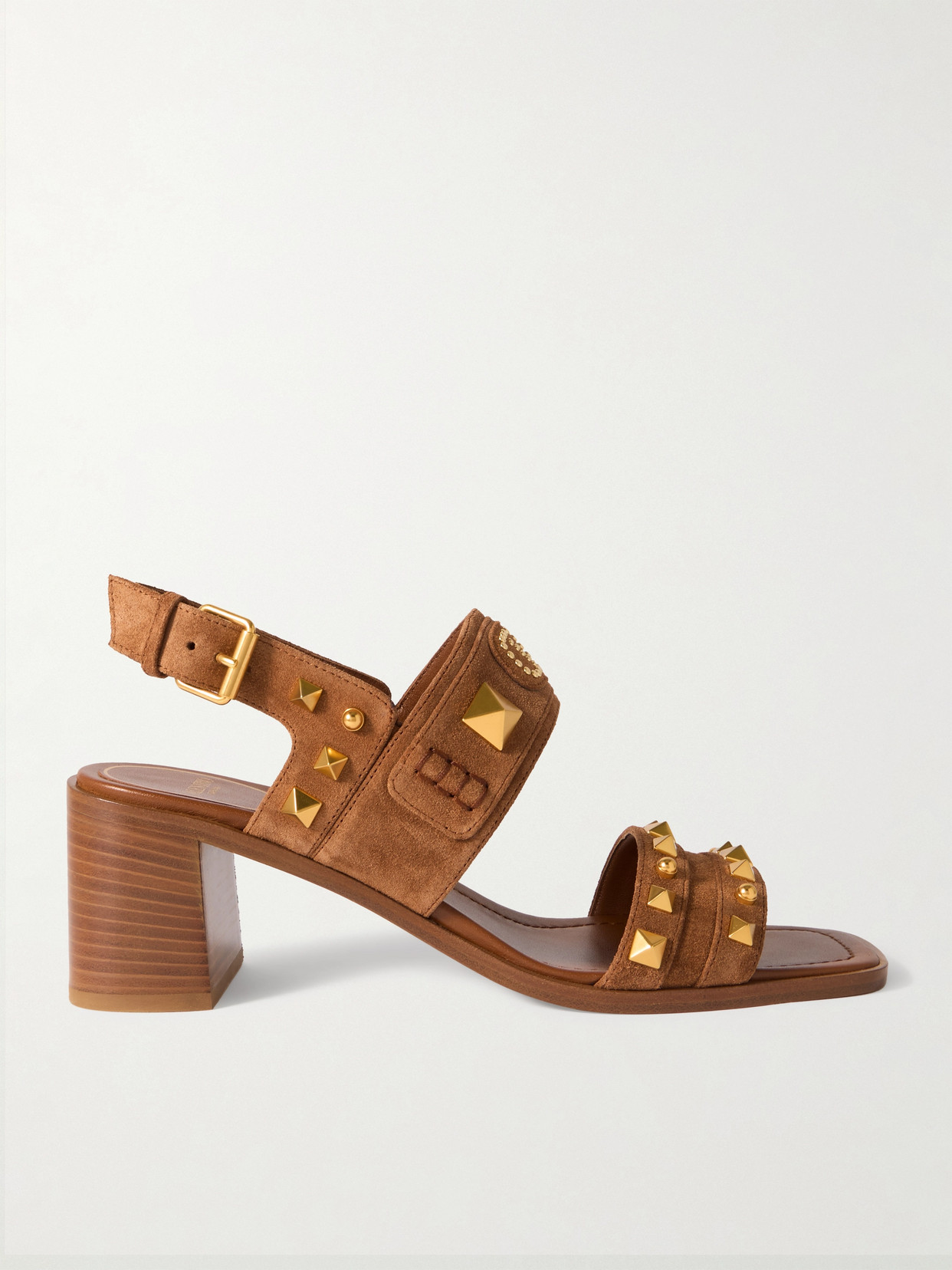 Valentino Brown Suede Plaster Caster Sandals In Brown