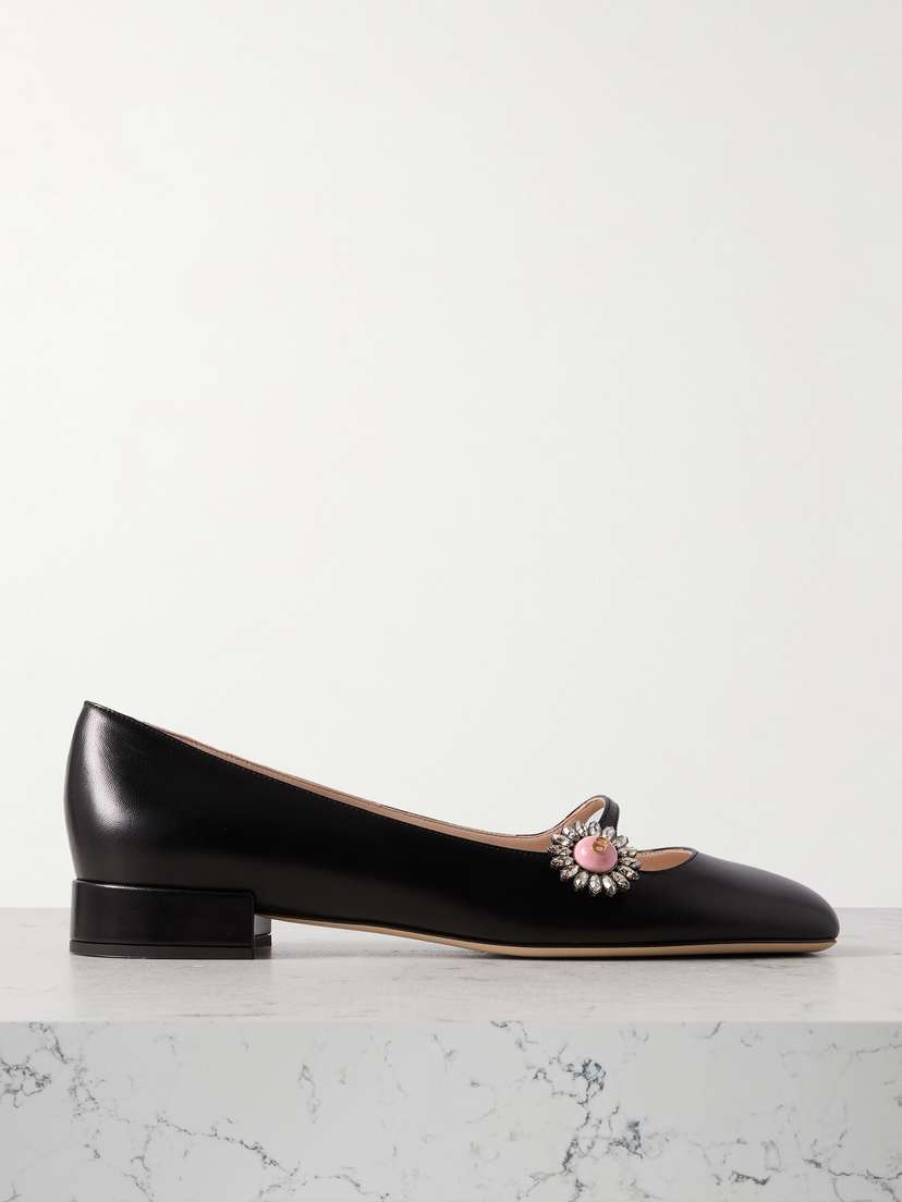 Valentino Garavani Ballerina 20 Embellished Leather Flats