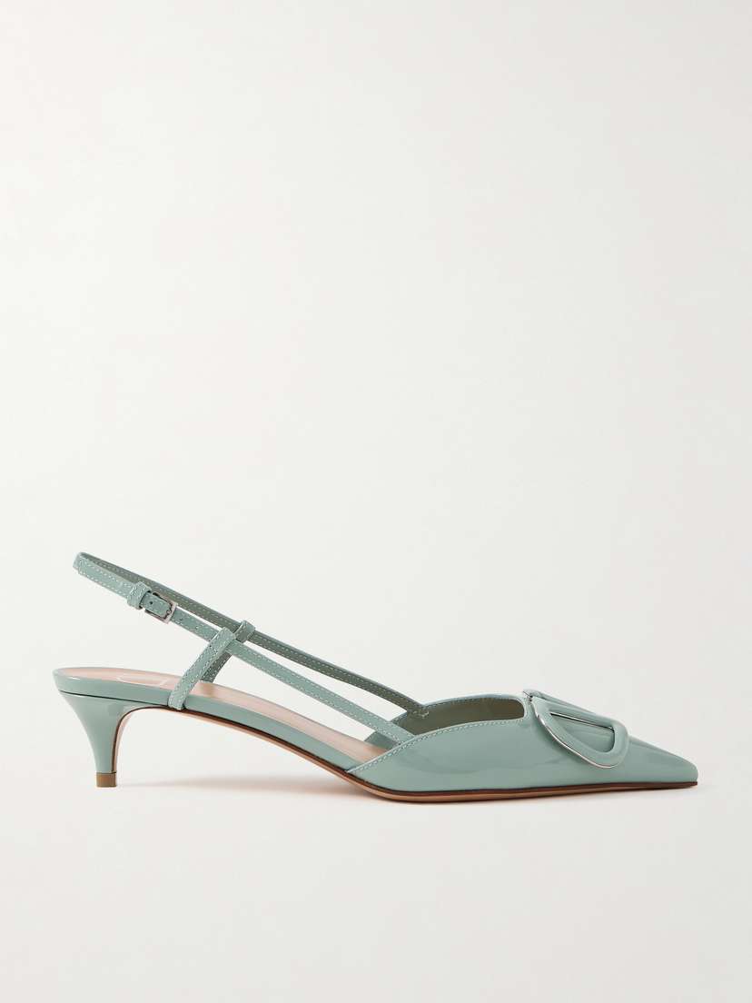 Valentino Garavani Vlogo 40 Patent-leather Slingback Pumps