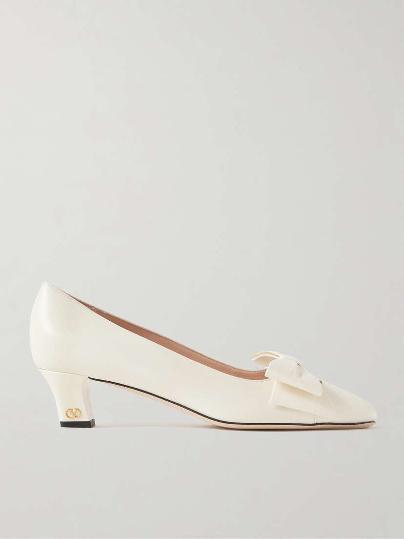 Valentino Garavani Bowow 45 Bow-embellished Leather Pumps