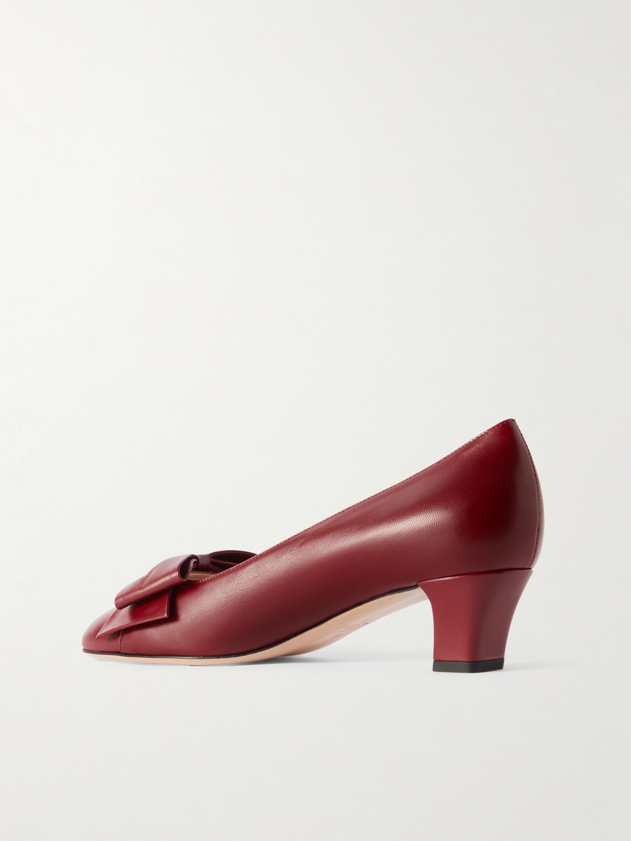 Valentino Bowow 45 Bow-embellished Leather Pumps In Red