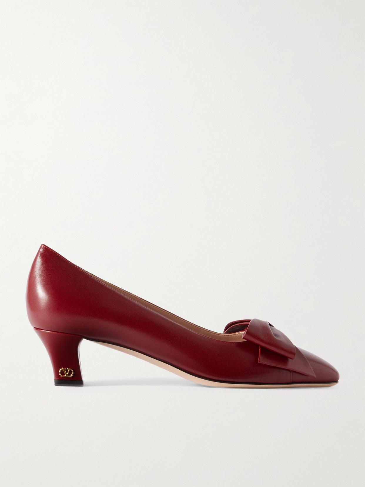 Valentino Bowow 45 Bow-embellished Leather Pumps In Red