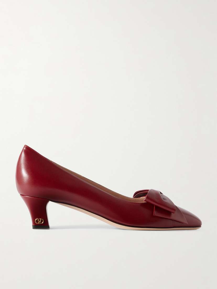 Valentino Garavani Bowow 45 Bow-embellished Leather Pumps