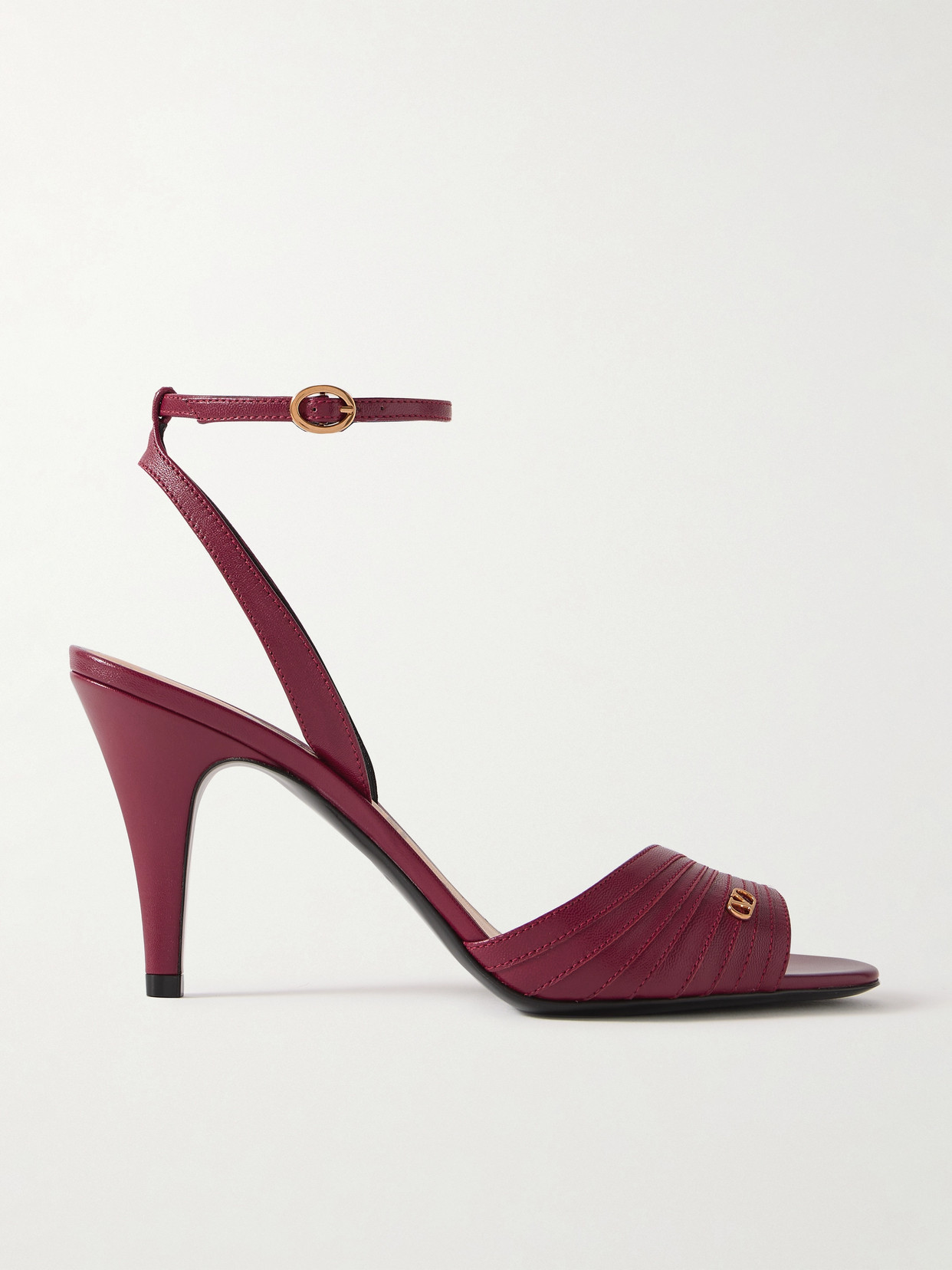 Valentino Garavani - Ladycrush 86 Embellished Leather Sandals - Burgundy
