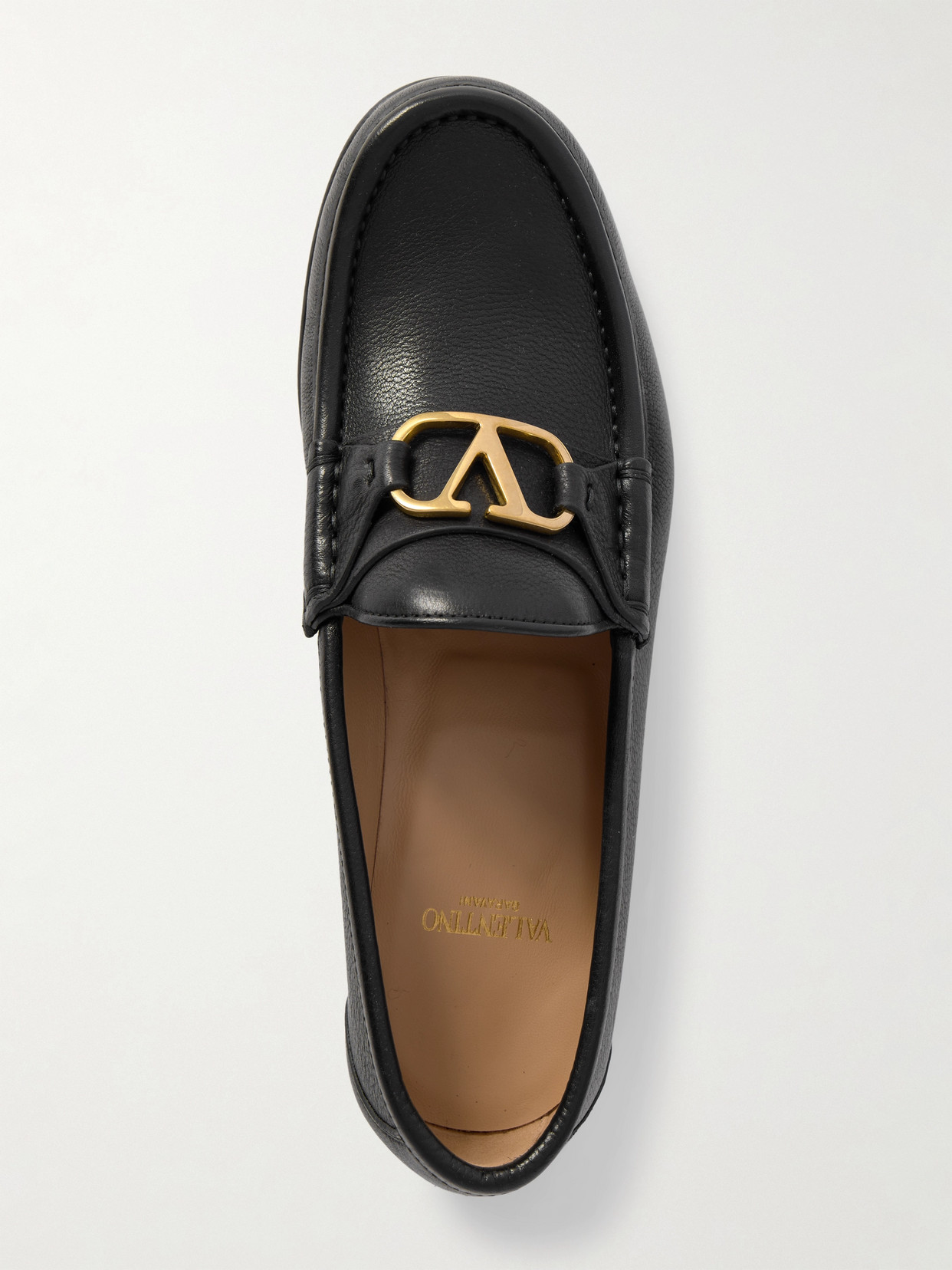 Valentino Vlogo Signature 20 Leather Loafers In Black