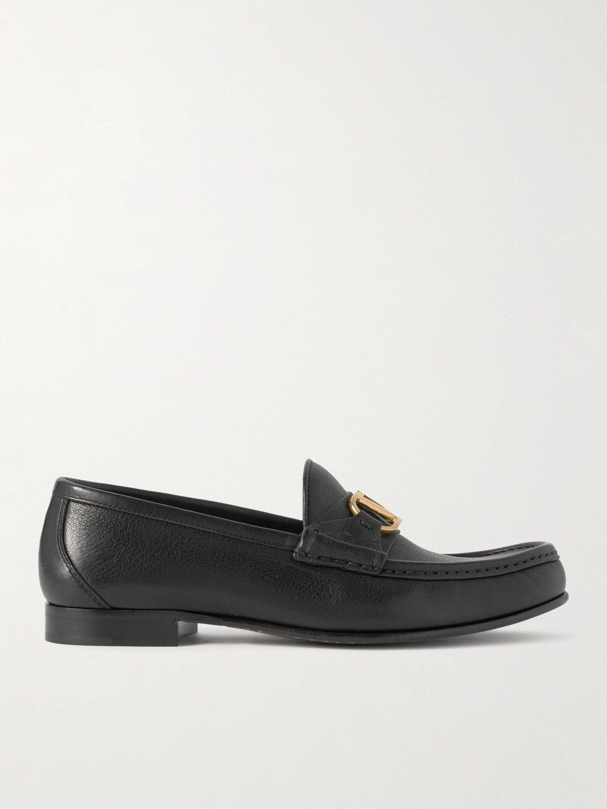 Valentino Garavani Vlogo Signature 20 Leather Loafers In Black