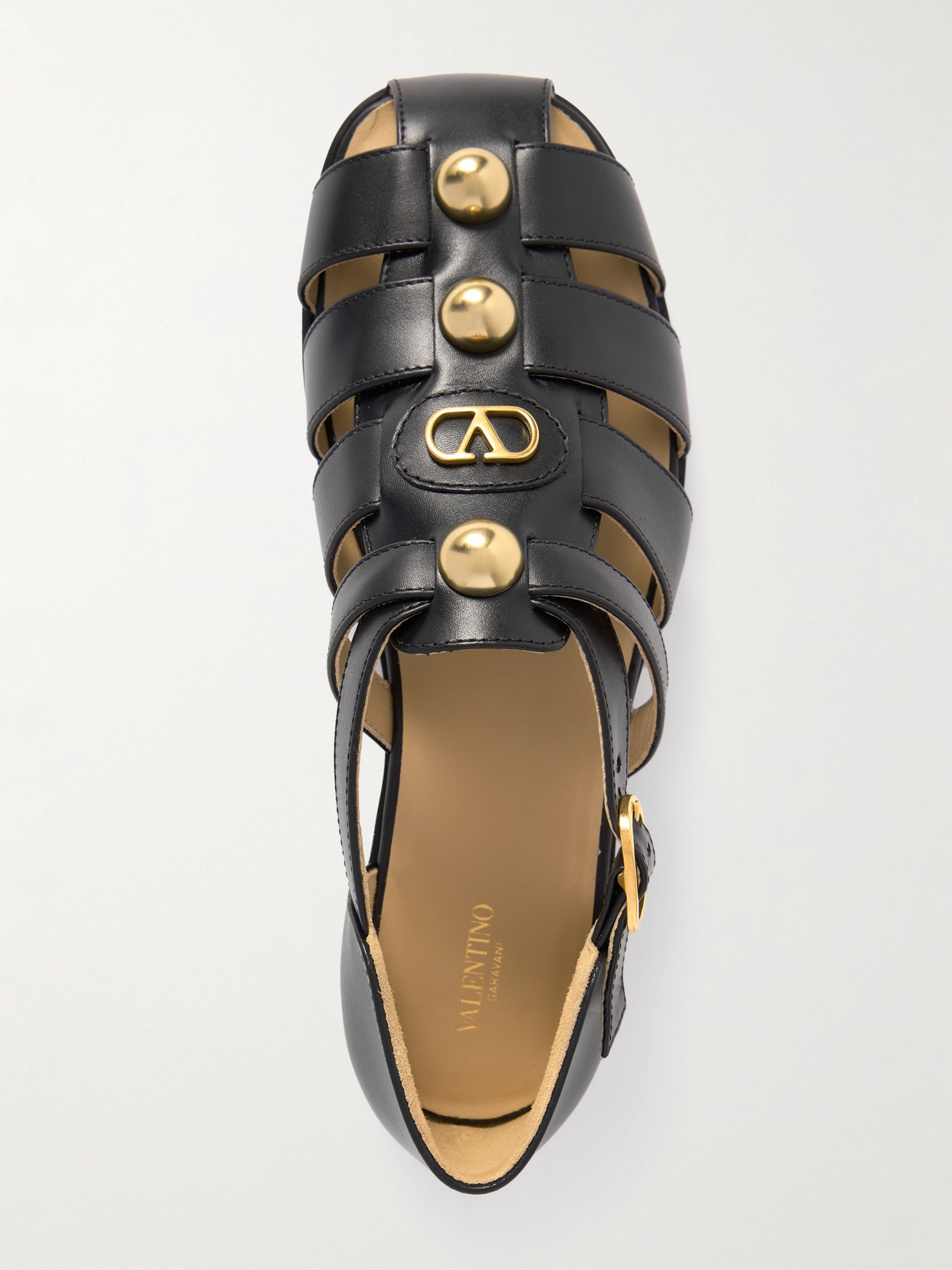 Valentino Flat Sandal In Black