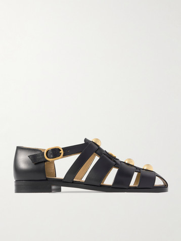 Valentino Garavani VLogo stud-embellished leather sandals