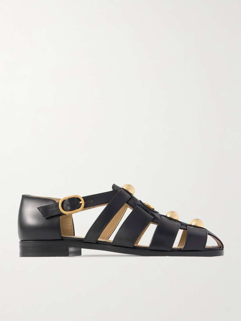 Valentino Garavani — VLogo stud-embellished leather sandals