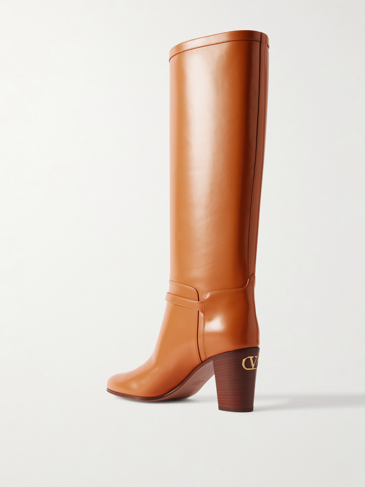 Valentino Garavani Pattie Calfskin Boot 75mm Woman Roasted Pecan 41.5 In Brown