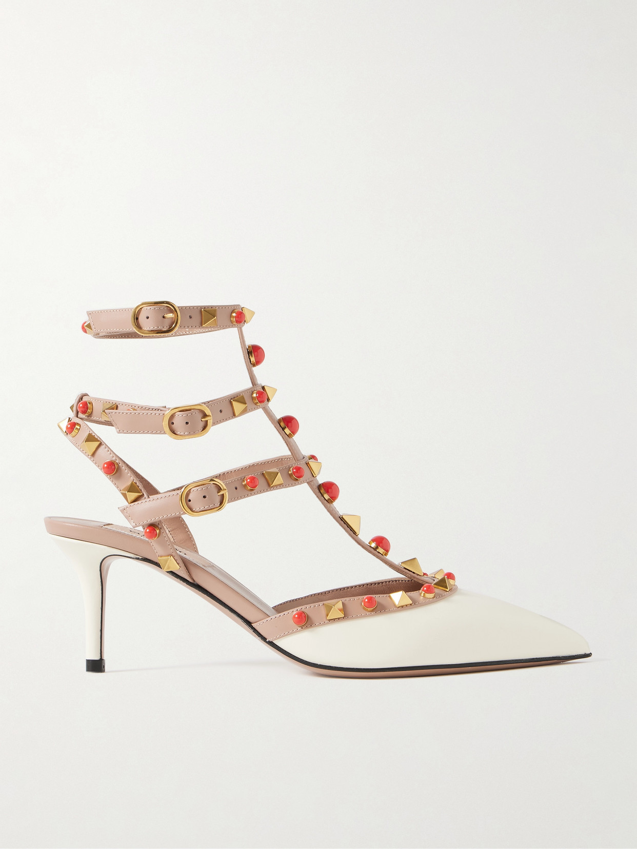 Valentino Garavani Rockstud 65 Leather Pumps In Ivory