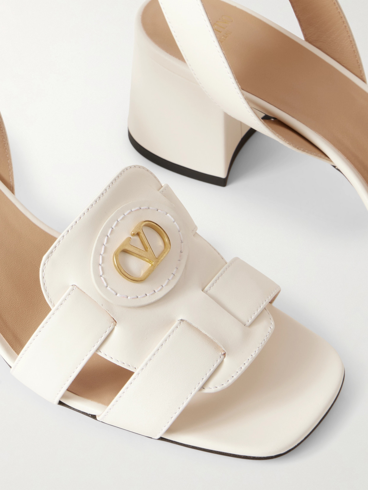 VALENTINO GARAVANI VLOGO LEATHER SANDALS