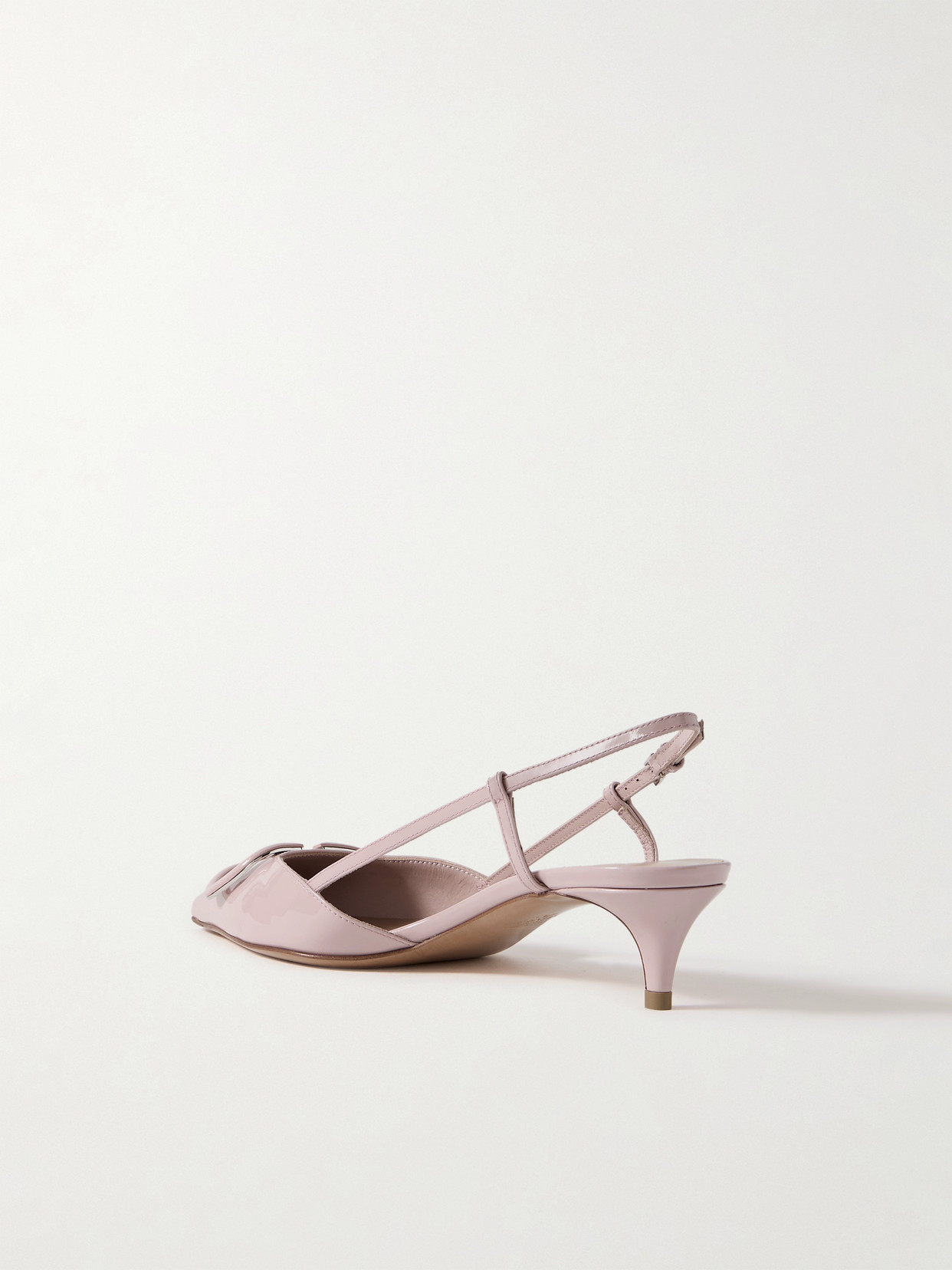 Valentino Vlogo 40 Patent-leather Slingback Pumps In Pink