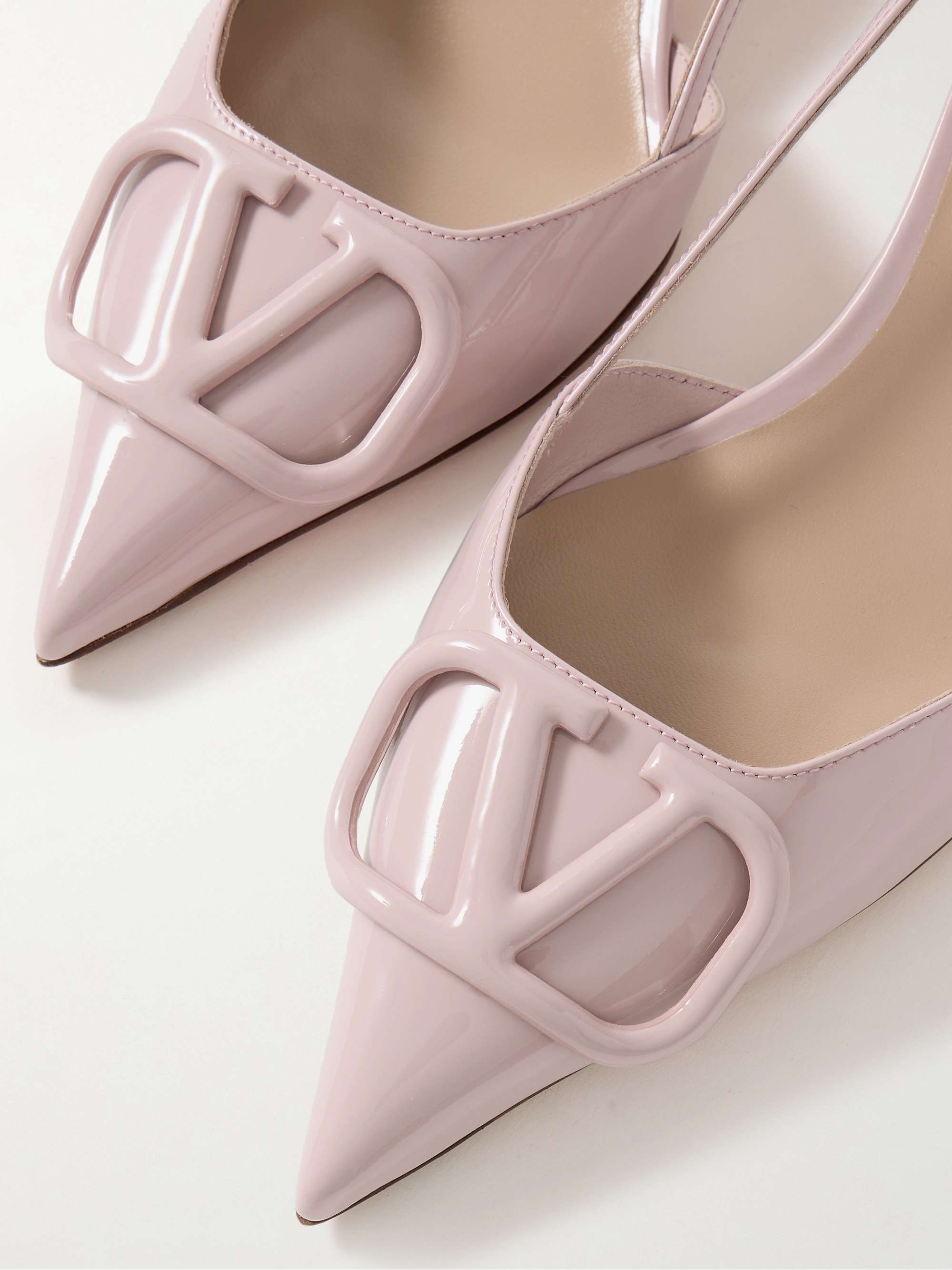 VALENTINO GARAVANI VLOGO 40 patent-leather slingback pumps VALENTINO GARAVANI VLOGO 40 patent-leather slingback pumps
