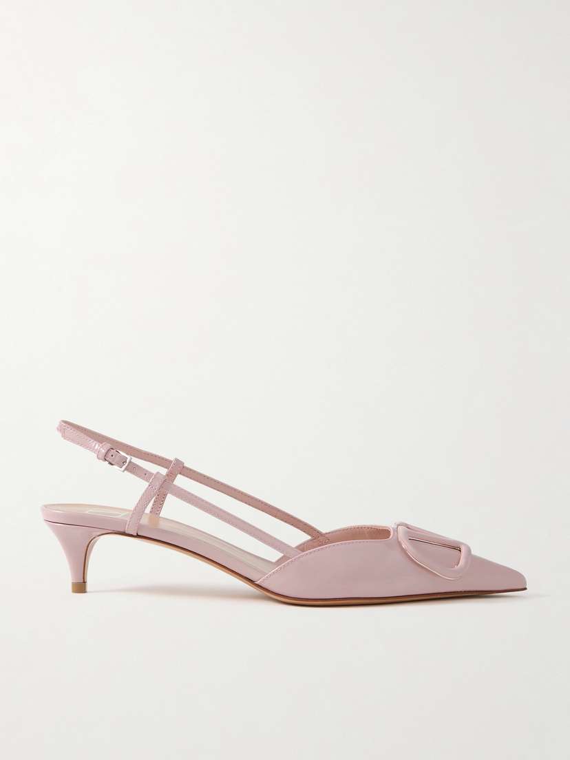 Valentino Garavani Vlogo 40 Patent-leather Slingback Pumps