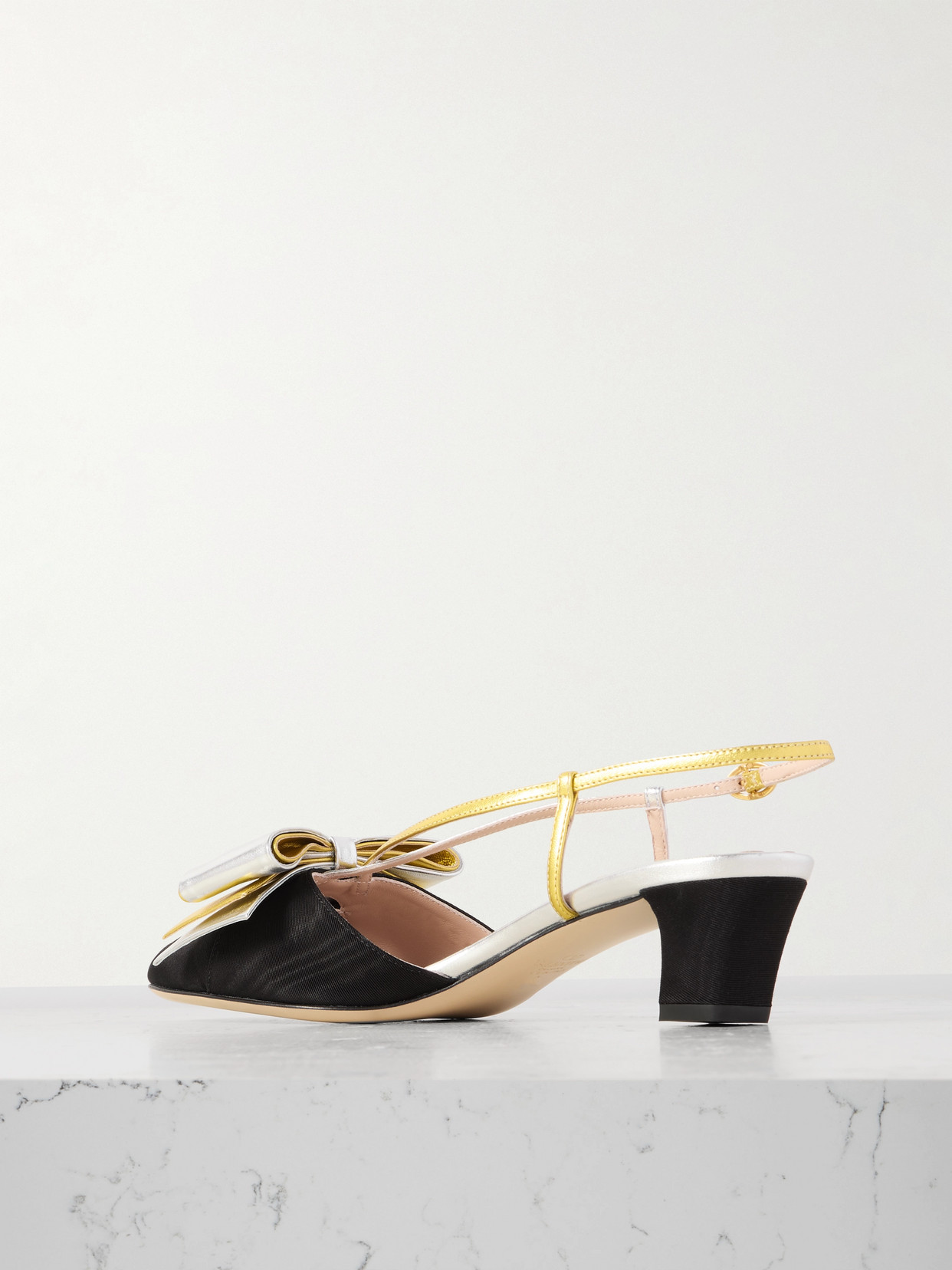 Valentino Bowow T. 45 Mid Heel Pumps In Black
