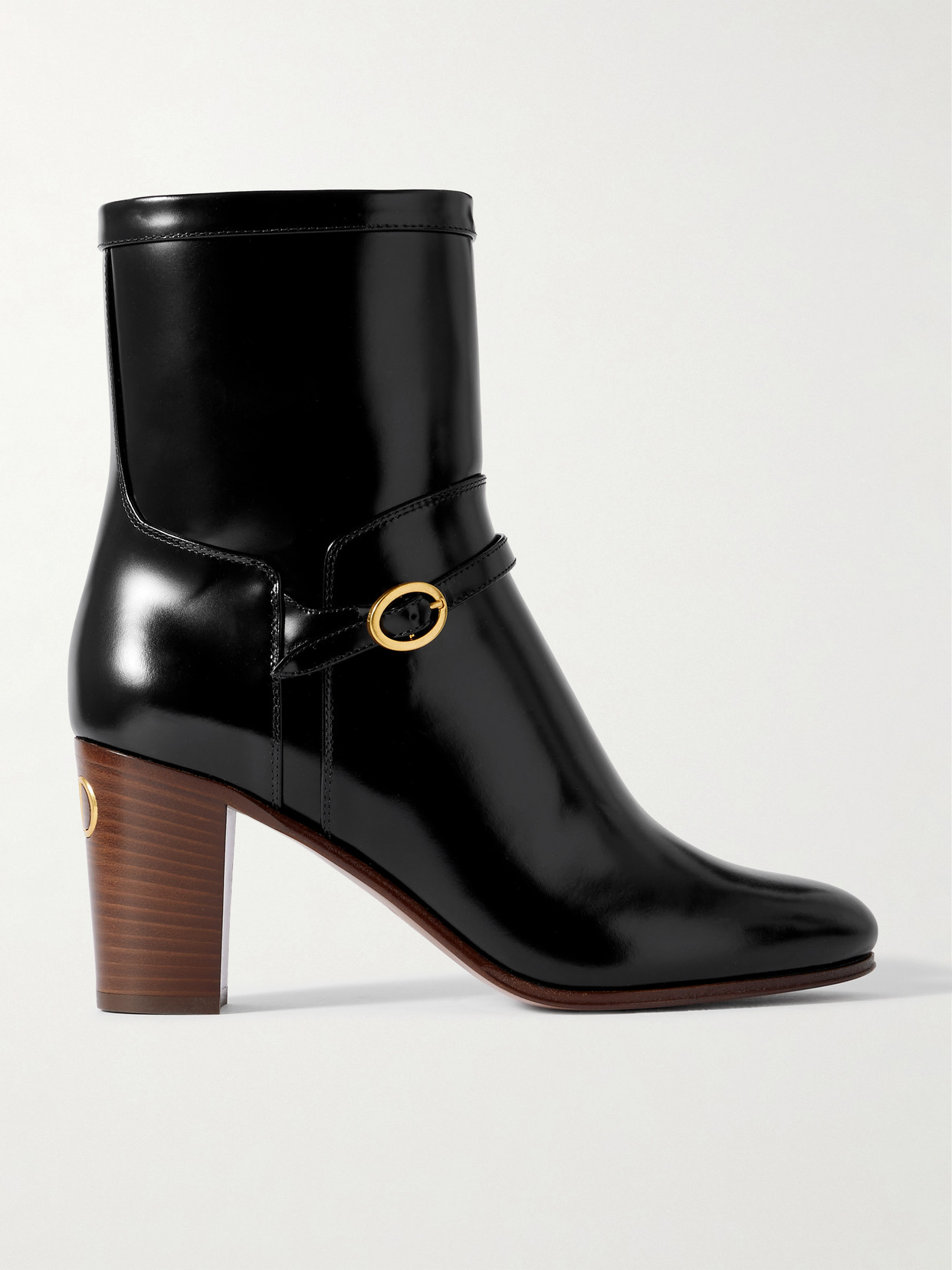 Valentino Garavani 80 Leather Ankle Boots In Black