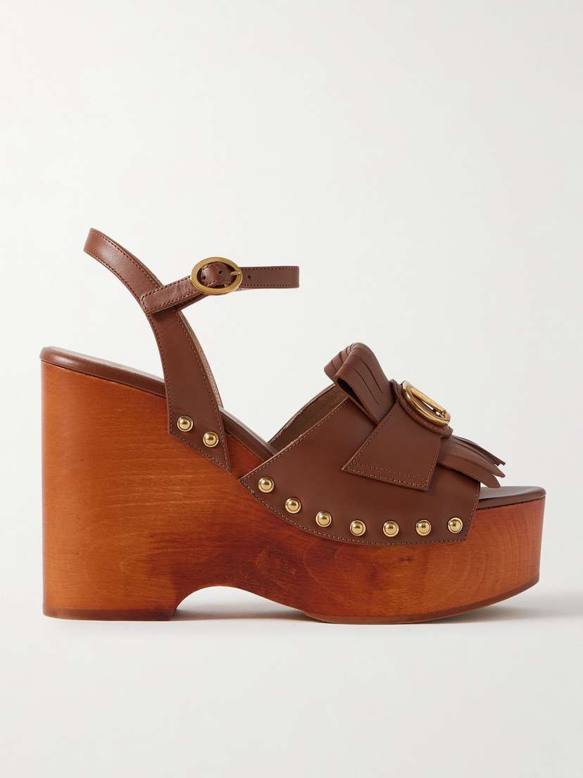 Valentino Garavani Studded Leather Platform Sandals