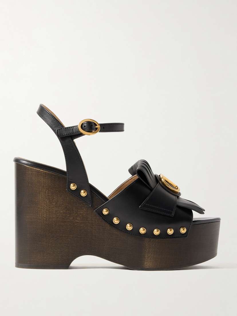Valentino Garavani Vlogo Studded Platform Wedge Sandals
