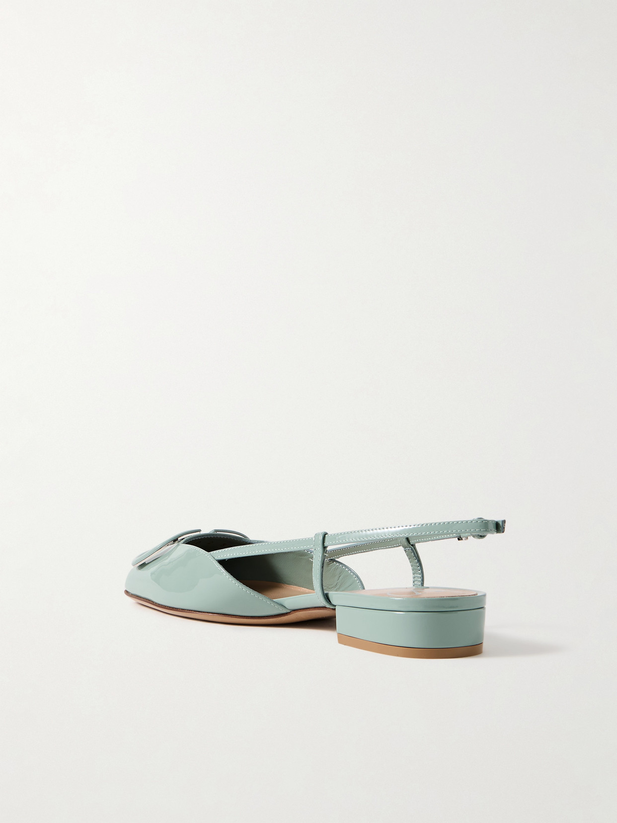 VALENTINO GARAVANI VLOGO 30 PATENT-LEATHER SLINGBACK FLATS