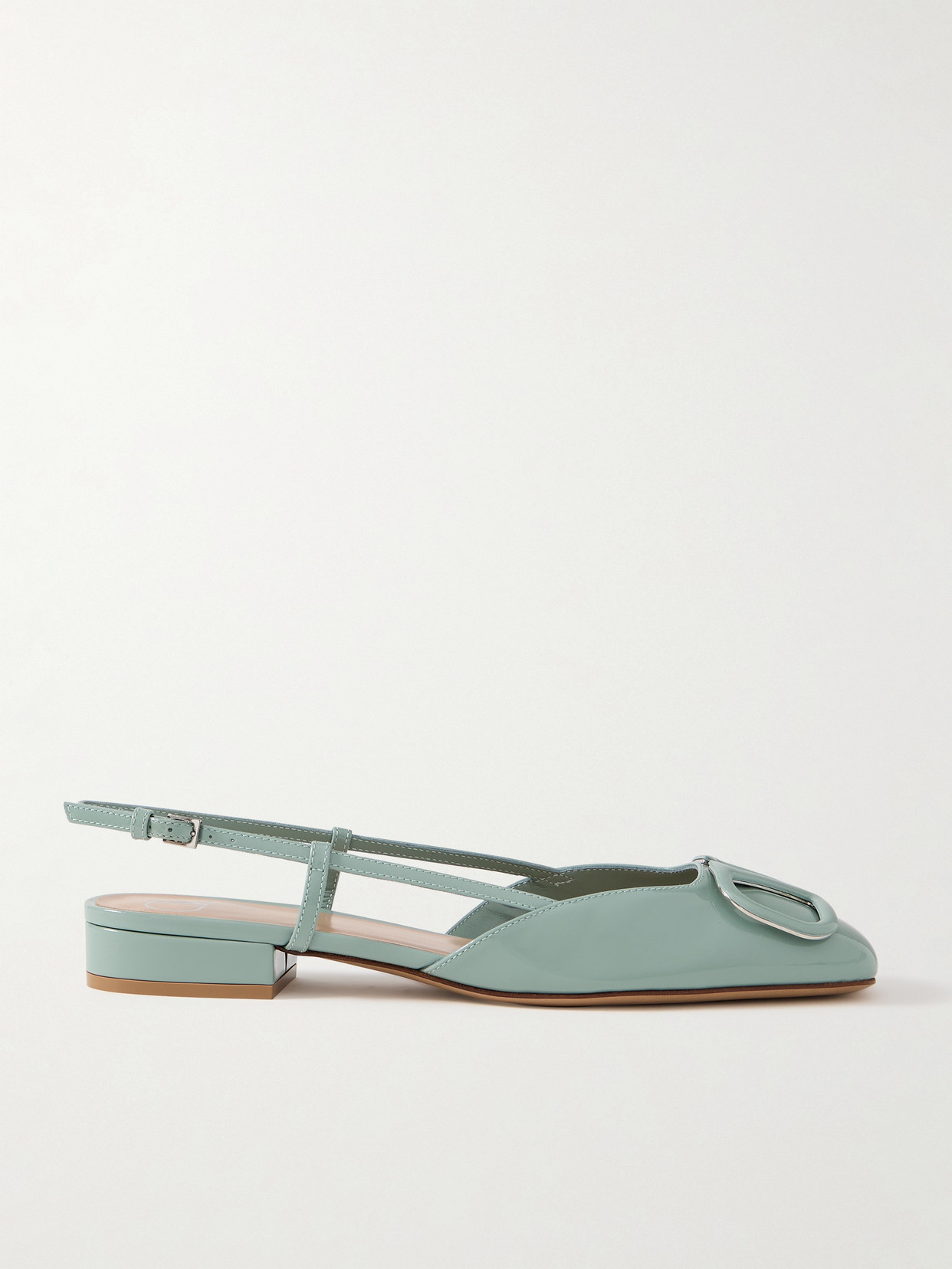 VALENTINO GARAVANI VLOGO 30 PATENT-LEATHER SLINGBACK FLATS