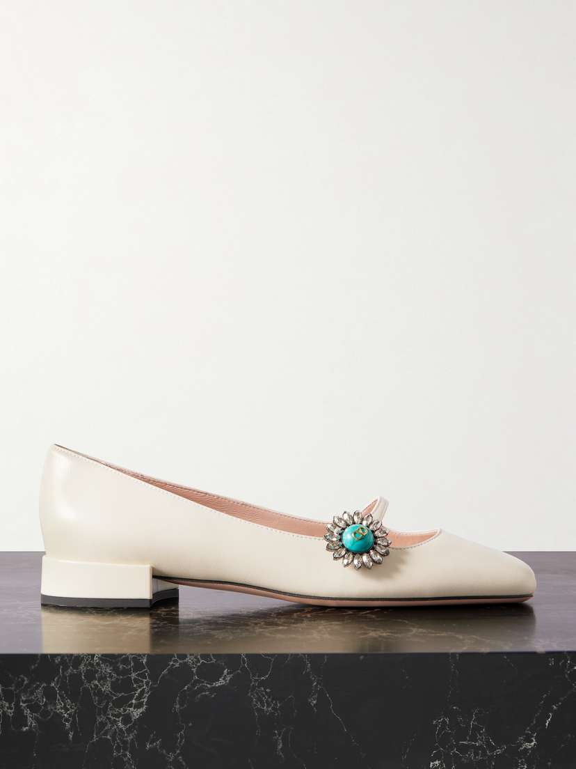 Valentino Garavani — Ballerina 20 embellished leather flats