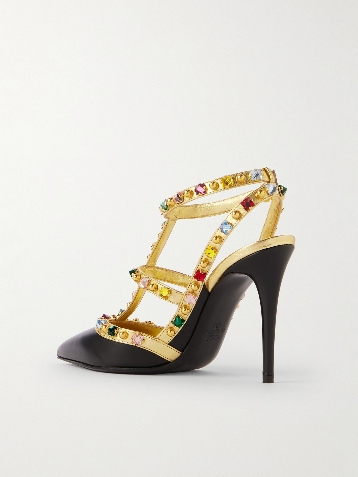 Valentino Rockstud Pumps With Strap In Black