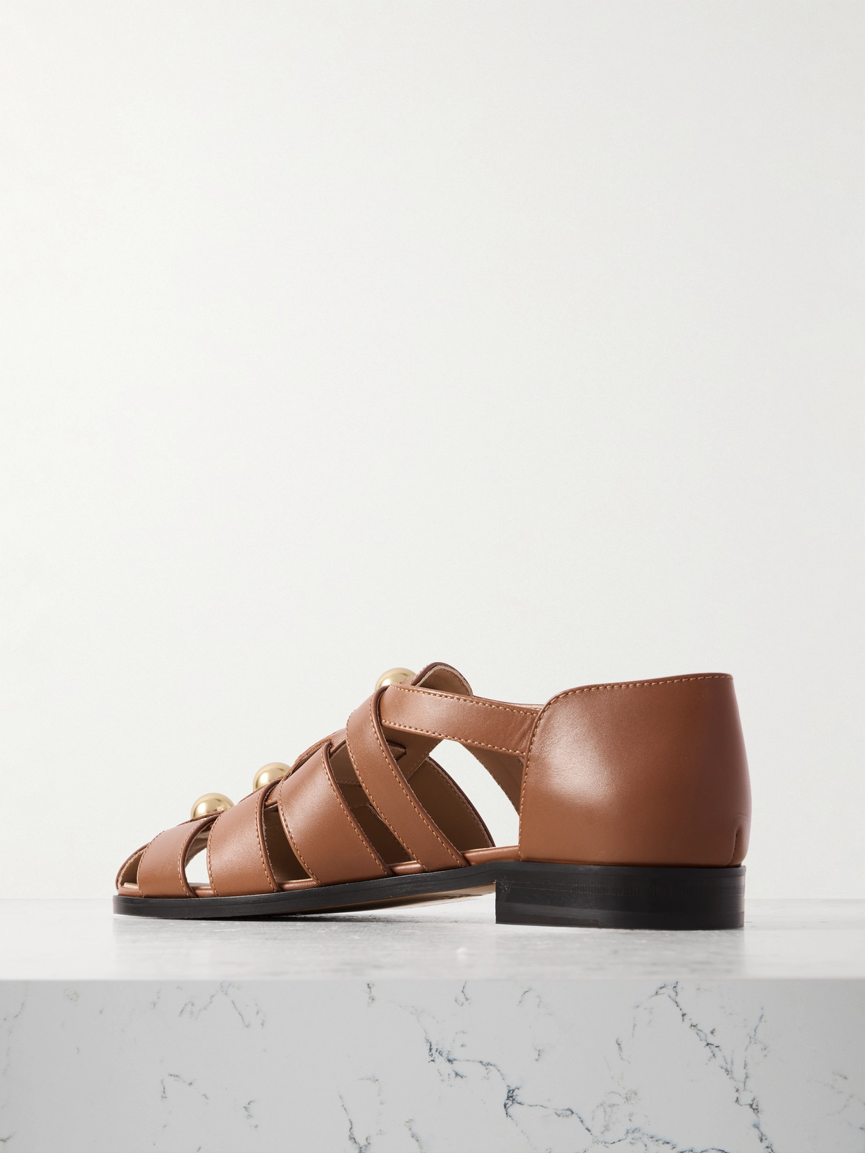 Valentino Garavani Vlogo Signature Calfskin Fisherman Sandal 20mm Woman Tobacco 42 In Brown