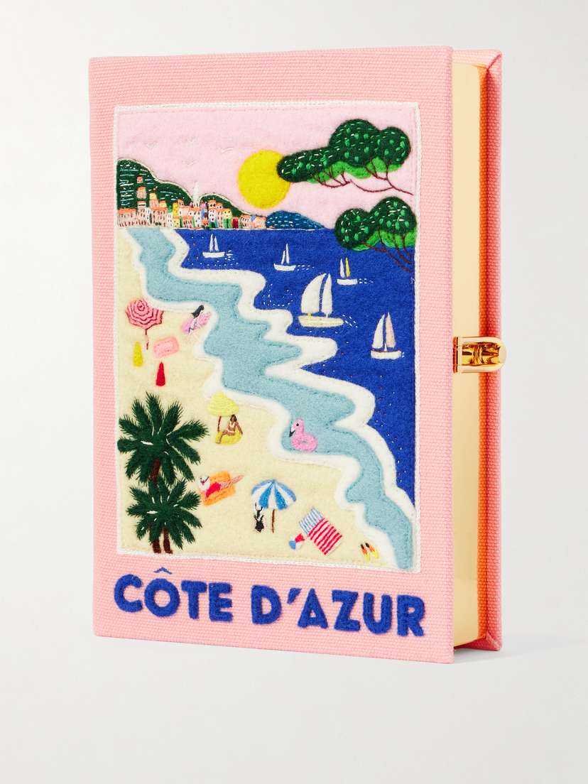 Olympia Le-Tan Côte D'azur Embroidered Appliquéd Canvas Clutch