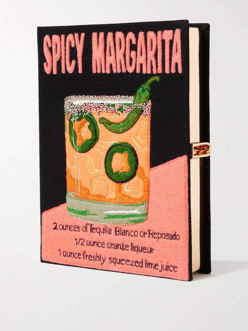 Olympia Le-Tan Spicy Margarita Embroidered Appliquéd Canvas Clutch